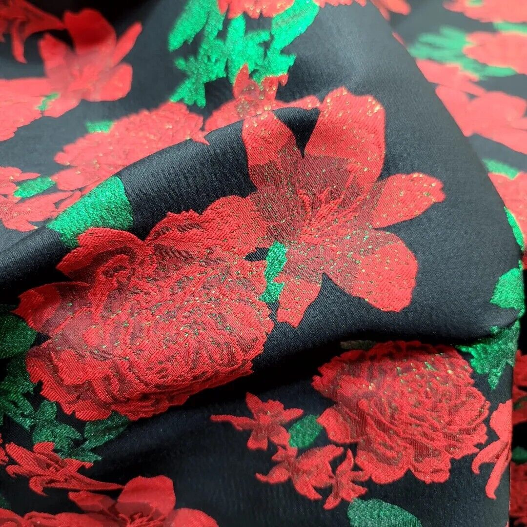 Brocade Jacquard Floral Fabric