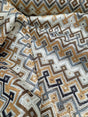 Brocade Jacquard Gold Metallic Geometric Fabric