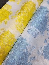 Floral Brocade Fabric White Organza Base