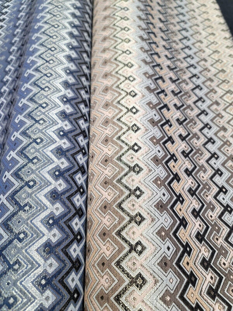 Metallic Brocade Fabric Teal Gold