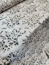 Floral Brocade Jacquard Fabric Hunter Green