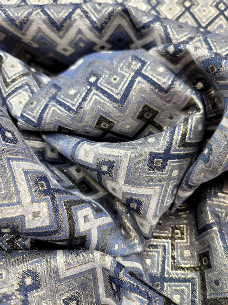 Metallic Brocade Fabric Teal Gold
