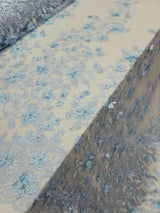 3D Floral Lace Sky Blue