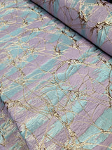 Brocade Jacquard Lavender Blue Rose Gold Metallic