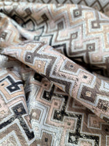 Metallic Brocade Fabric Teal Gold
