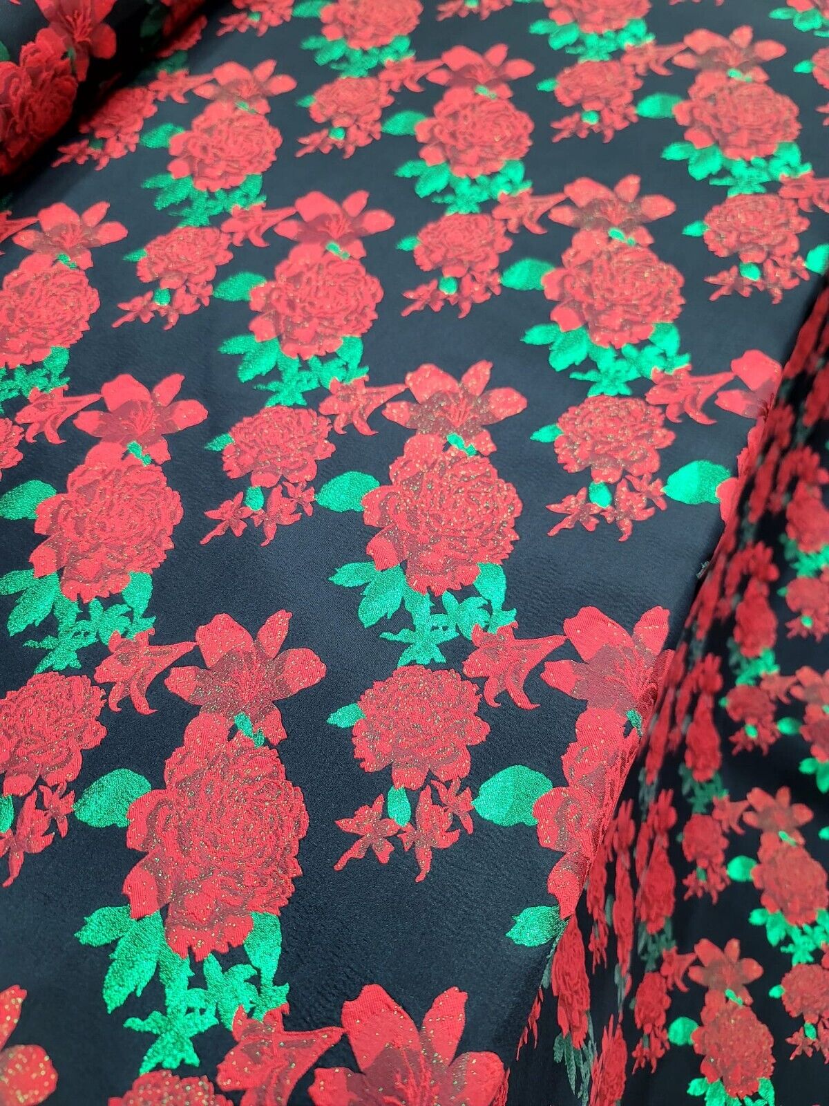Brocade Jacquard Floral Fabric