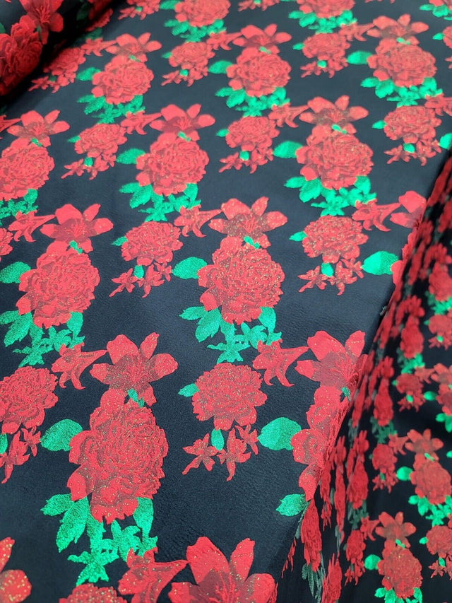 Brocade Jacquard Floral Fabric