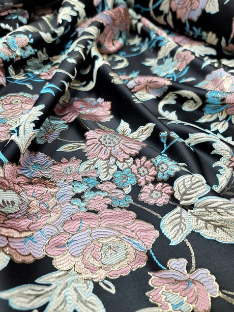 Brocade Floral Damask Jacquard Fabric