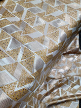 Brocade Jacquard Metallic Gold Beige