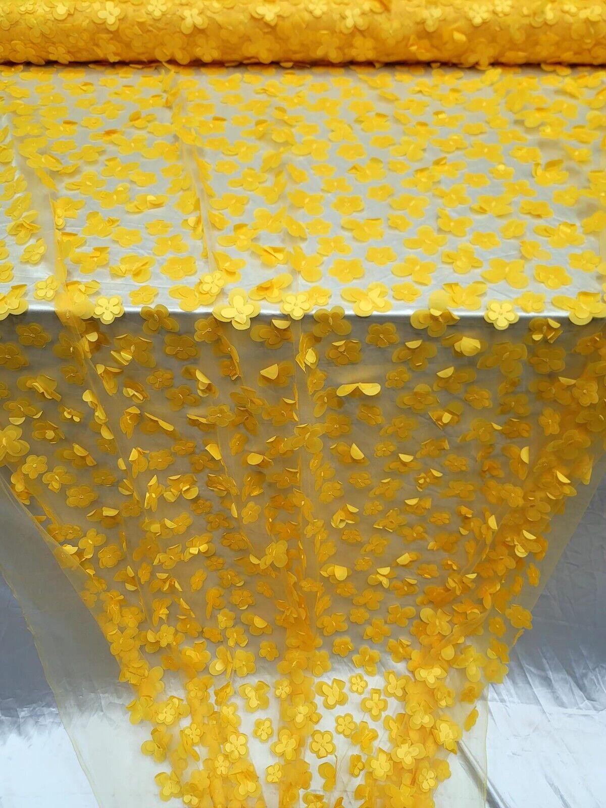 3D Flower Lace Yellow