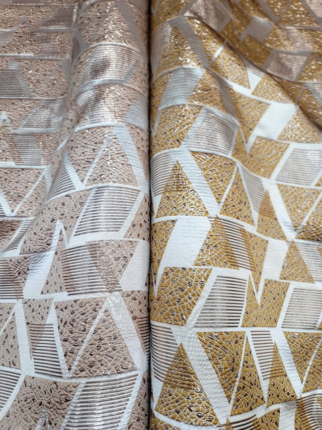 Brocade Jacquard Metallic Gold Beige