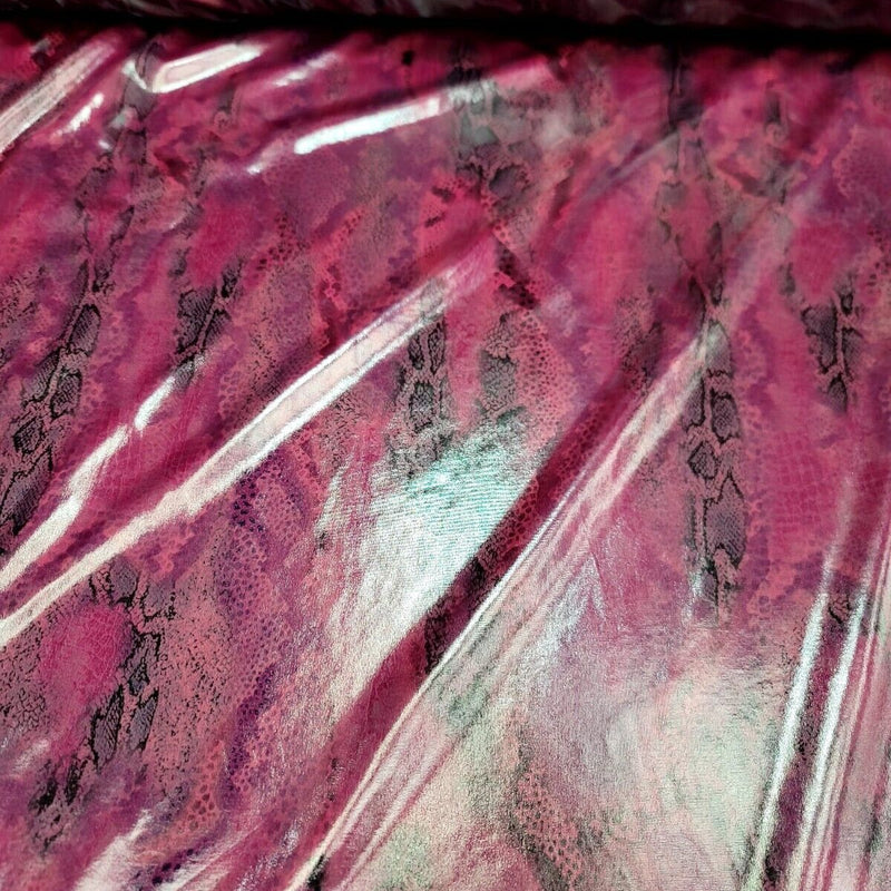 Burgundy Faux Snake Vinyl Fabric