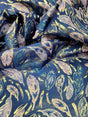 Brocade Jacquard Feather Embossed Teal Lavender Royal Blue