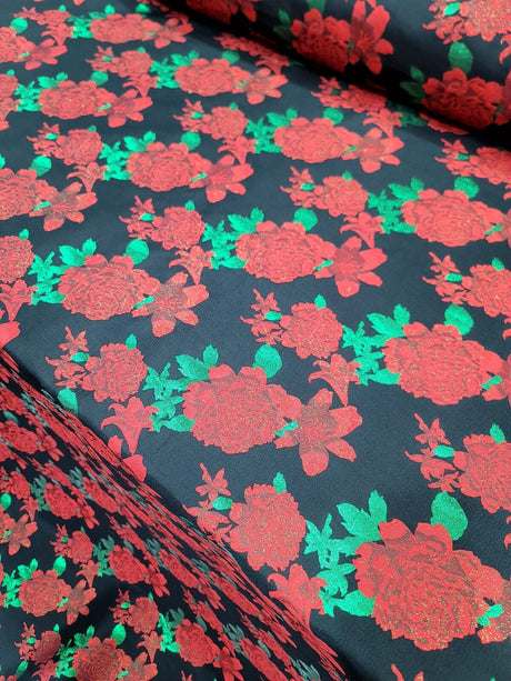 Brocade Jacquard Floral Fabric
