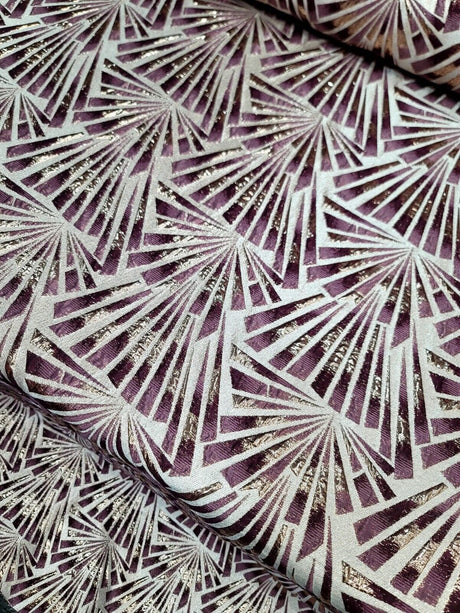 Brocade Jacquard Metallic Geometric Fabric