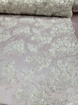 Beaded Embroidered Lace Ivory