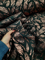 Brocade Jacquard Feathers Rose Gold