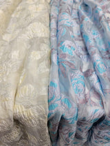 Floral Organza Brocade Fabric by the Yard