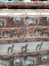 Animal Print Chiffon Fabric Beige Grey Brown