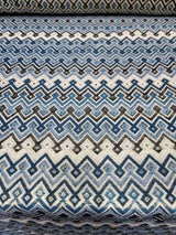 Brocade Jacquard Teal Metallic Geometric Fabric