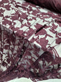 Floral Lace Stretch Mesh Fabric Eggplant