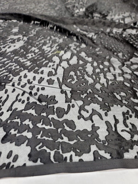 Black Silk Burnout Velvet Fabric