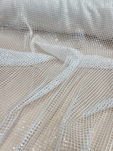 Sequin Fishnet Fabric Off White
