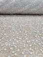 White Beaded Lace Fabric