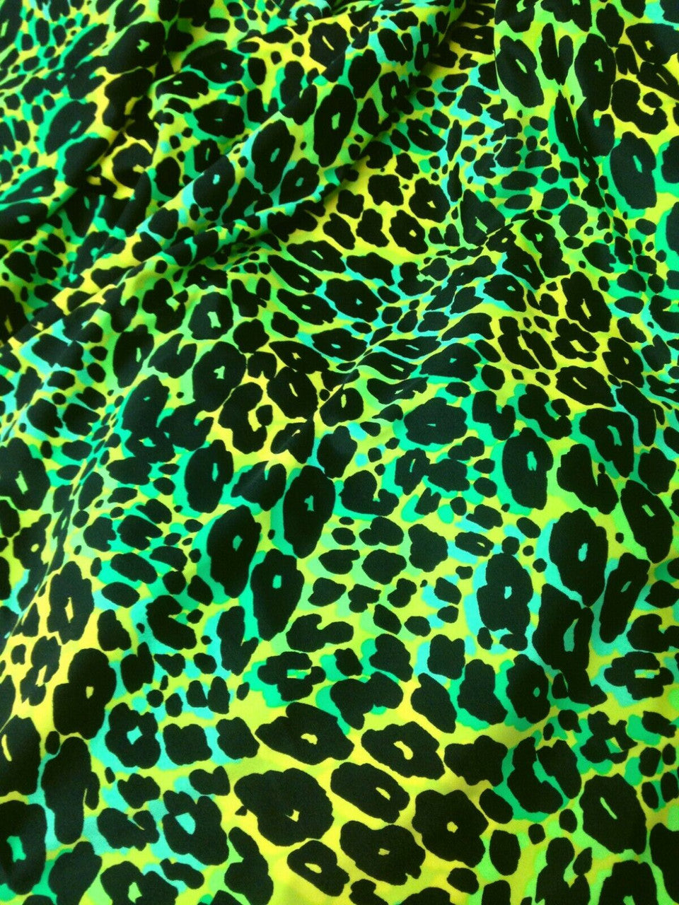 Bright Multi-Color Abstract Cheetah Pattern Nylon Spandex Fabric - Abstract Cheetah Print, Multi-Color, 58"-60" Width (1 Yard)