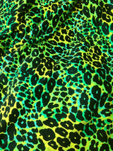 Bright Multi-Color Abstract Cheetah Pattern Nylon Spandex Fabric - Abstract Cheetah Print, Multi-Color, 58"-60" Width (1 Yard)