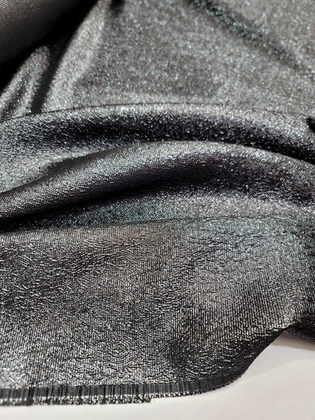 Brocade Jacquard Fabric Charcoal Gray Metallic