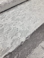 White Silver Floral Brocade Fabric