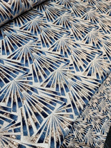 Teal Blue Brocade Jacquard Fabric