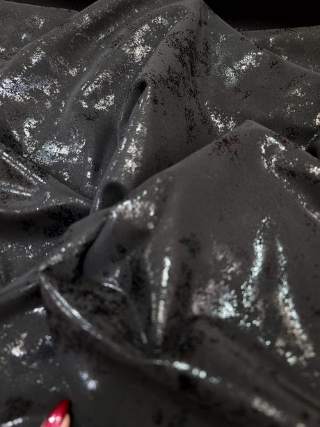 Black Spandex Fabric - Tie Dye Matte Shine