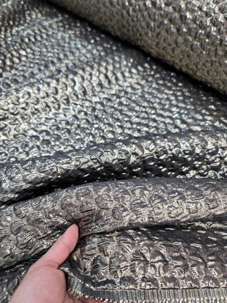 Brocade Jacquard Fabric Antique Gold