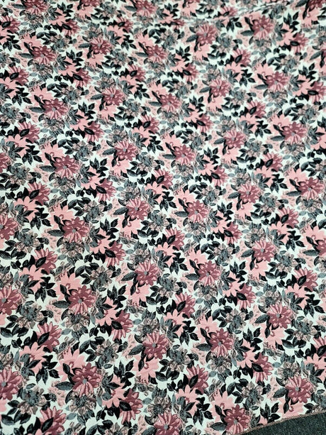 Brocade Jacquard Floral Chenille Fabric Dusty Rose Mauve