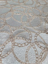 Brocade Jacquard Fabric Gold Metallic Chain Geometric Pattern
