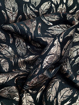 Black Gold Brocade Fabric
