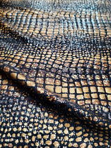 Sequin Stretch Fabric Brown Golden Desert Python Print