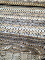 Brocade Jacquard Gold Metallic Geometric Fabric