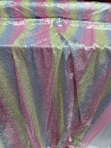 Sequin Fabric Vibrant Rainbow by the Yard
