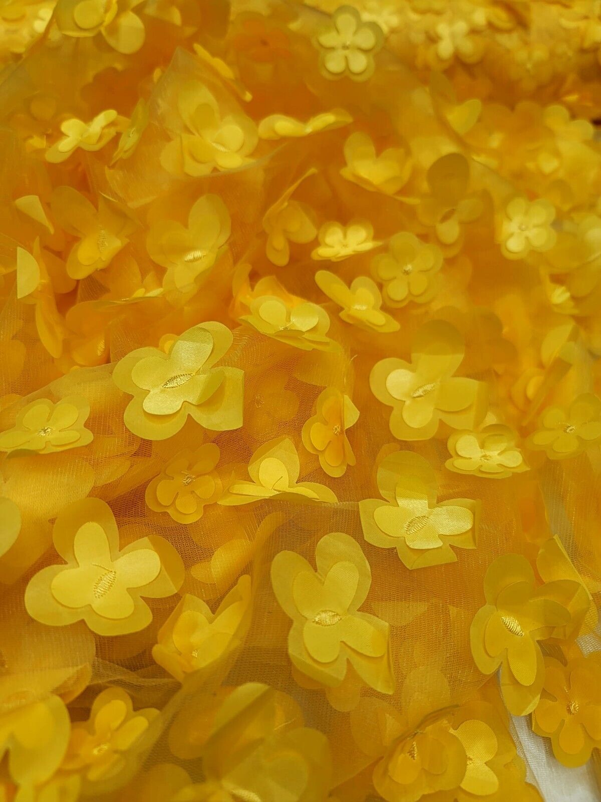 3D Flower Lace Yellow