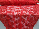 3D Flower Lace Embroidery Lace Fabric Red