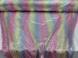 Sequin Fabric Vibrant Rainbow by the Yard