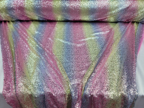Sequin Fabric Vibrant Rainbow by the Yard