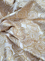 Brocade Jacquard Floral Metallic Beige Gold