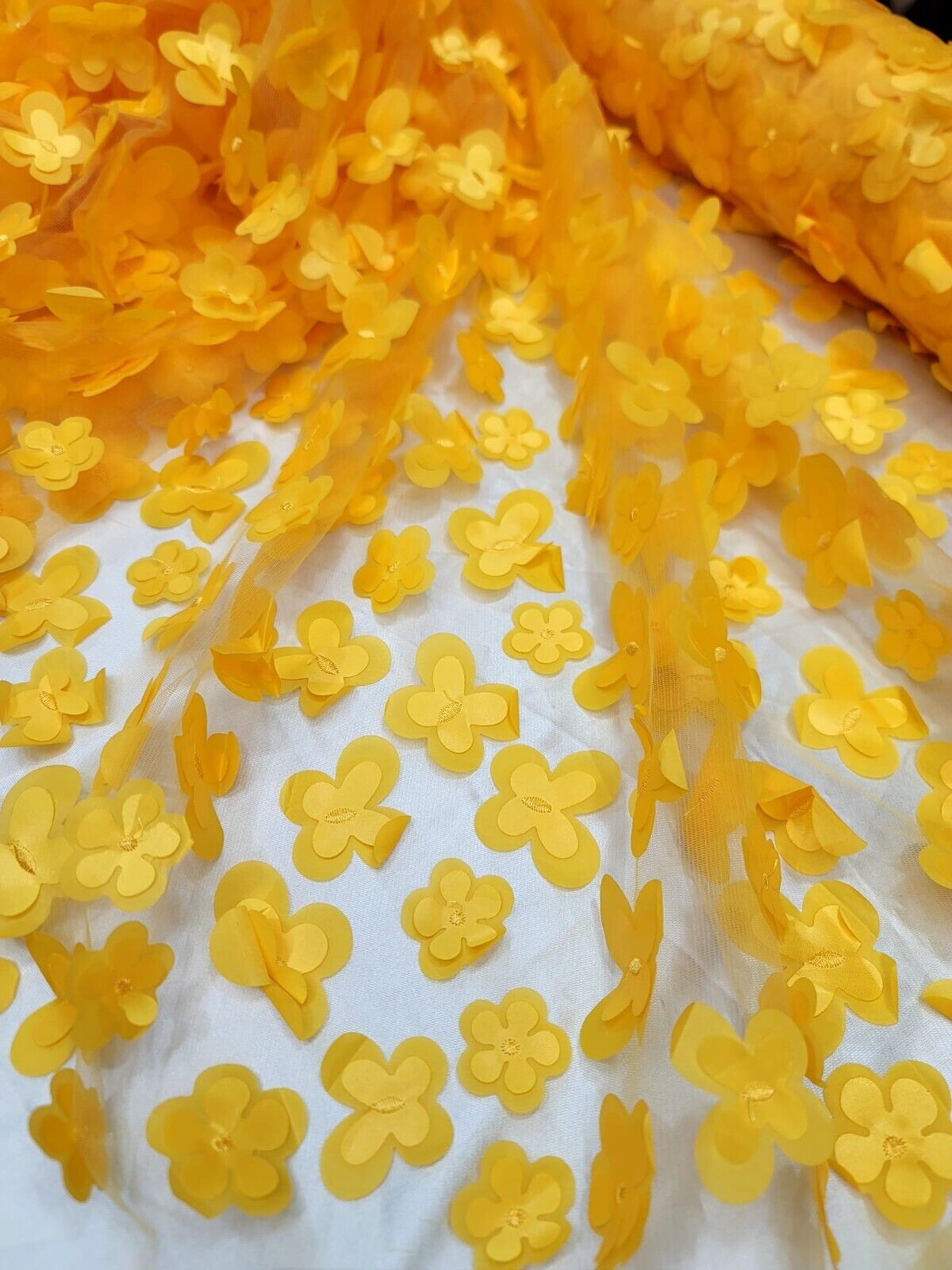 3D Flower Lace Yellow