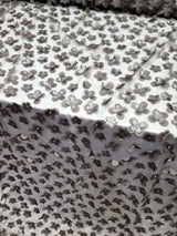 3D Floral Lace Gray Butterfly Fabric