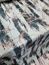 Metallic Brocade Fabric Hunter Green Sage Gold