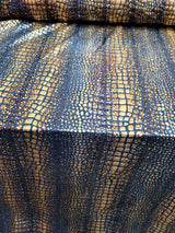 Sequin Stretch Fabric Brown Golden Desert Python Print